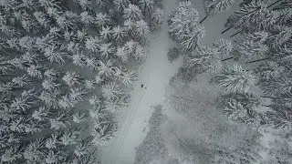 Libramont sous la neige vu du ciel