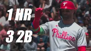 Bryce Harper Hits a Home Run and 3 Doubles vs Giants