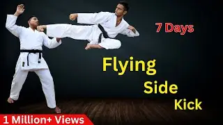 Karate flying kick training | Yoko Tobi Geri  - Learn flying kick step by step in Hindi