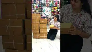 E-commerce business scrunchies packing materials ❤️box unpacking #trending #youtubeshorts #diy
