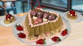 Gelaflan de MOKA con MOSAICO de FRESA y CHOCOLATE ☕🍓🍫 | Postre facil SIN HORNO