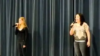 Meg Ciabotti and Megan Dwinell singing 