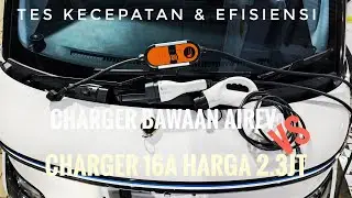 review perbedaan waktu dan efisiensi listrik charger bawaan wuling air ev vs charger freyeer 16A