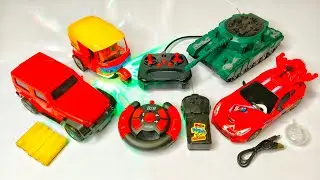 Unboxing Remote Control Sports Smoke Car, Remote Control Thar Gadi, RC Military Tank, Auto Rickshaw