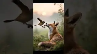A Meal of Gratitude: The Bird and the Fox | AIAnimal Story #bird #fox #animals #shortsviral