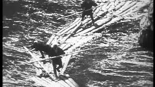 Japan: prewar timber transport by river rafts