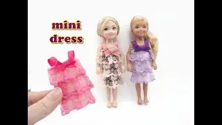 DIY Miniature Mini Doll Lace Dress - No Sew!