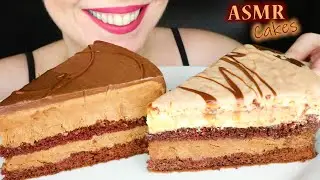 CHOCOLATE & KINDER BUENO MOUSSE CAKES 🍰 | No Talking | ASMR Mukbang | Real Eating Sounds