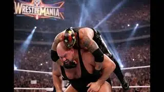 &ldquo;Rey Mysterio leaping off the top rope mid-air toward Big Show, fast motion blur