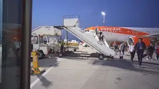 Germany, Berlin, arriving at Tegel Airport with Easyjet from Stockholm, 1X bus ride
