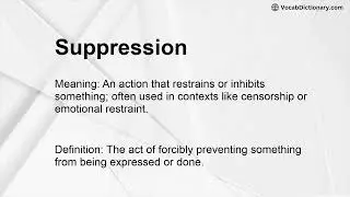 Suppression Meaning