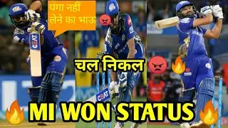 MI Win Status|Mi Won Against RR status|Mumbai Indians win |MI vs RR|MI won match|Mi First Inning