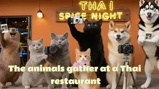 The animals gather at a Thai restaurant. #cat #cute #dog #delicious
