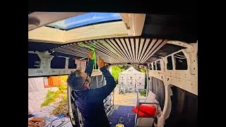 Ford Transit Dometic Midi Heki FL install, walkable solar+ insulation and me falling off a ladder...