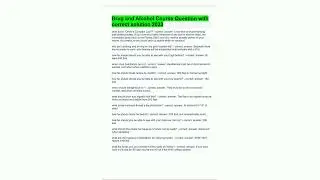 Drug and Alcohol Course Question with correct solution 202361