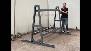 Dual A-Frame Quartz Slab Rack | Compact Storage with Timber-Ready Base