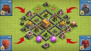 Max Town Hall 4 🏰💥🆚💥⚔️ Max Siege Machines 🚂🛠️🔥 #clashofclans #coc #clashbattle #gaming 