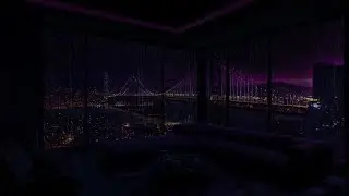 12-Hour Night Rainstorm Over Quiet NYC  | Watching from a Luxury Window | Soft Rain & Gentle Thunder