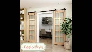 Sliding Barn Door Hardware Kit for Single/Double Door CCJH I-Shaped