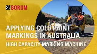 High capacity road marking machine applying cold paint markings in Australia