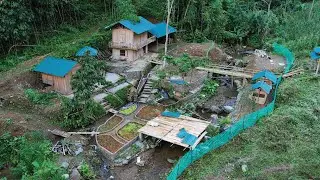 200 days living in the forest - full video : gardening, yard, vegetable stack, fence building