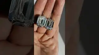 Extra large crystal earrings, emerald cut