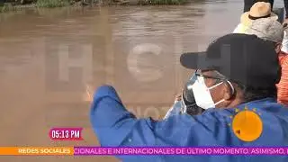 Equipo de HCH capta a un cocodrilo durante cobertura noticiosa en sectores inundados de La Lima