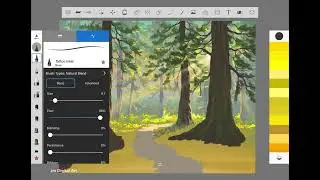 Digital Painting / Forest with Sun Rays / Sketchbook on Ipad