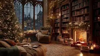 Silent Christmas Night Ambience 🎄 Cozy Fire Sounds & Calm Music for Sleep & Study