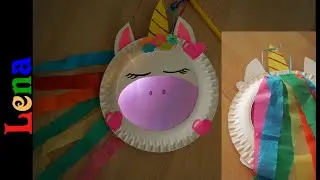 𝗞𝗿𝗲𝗮𝘁𝗶v 𝗺𝗶𝘁 𝗟𝗲𝗻𝗮🦄Paper Plate Unicorn Lantern 🦄 Pappteller Einhorn Laterne basteln 🦄 Einhorn zeichnen
