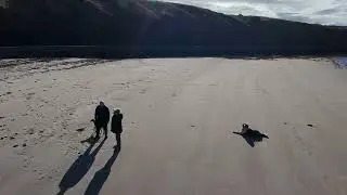 Drone Footage, Scapa Beach, Orkney Islands, Scotland, UK