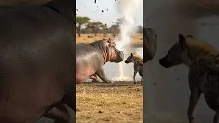 Unexpected Blast Hyena Gets Sprayed by a Surprising Skunk Attack #wildlife #nature #hyena
