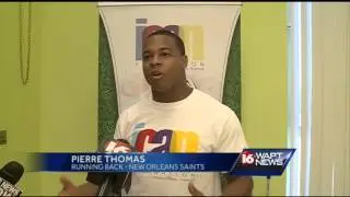 Pierre Thomas in Jackson for Who Dat Day