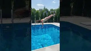 Super High Swan Dive off Diving Board #shorts