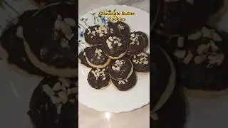 😋 Easy Chocolate Butter Cookies | 5 Ingredients Only! #Shorts#HomeCooking #BakingTime #YouTubeShorts