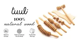 Maderotherpy Wooden Massage Set - Maderoterapia Kit - Lymphatic Drainage - Cellulite - Tuuli