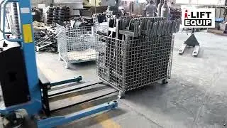 i Lift Semi Electric Stradle Stacker with Adjustable Fork Pallet