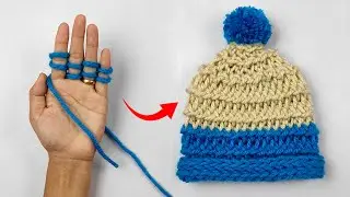 4 Finger Knitting Tips | Cap Design for Kids & Ladies | Finger Knitting Pattern Tips. #1
