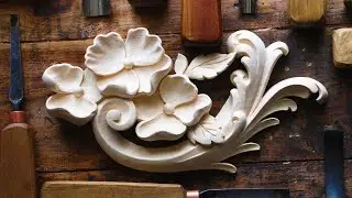Wood carving ornament. Linden wood.