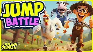 ⚡️ Barnyard Jump Battle ⚡️ Fall Brain Break for Kids ⚡️ Farm Jump Challenge