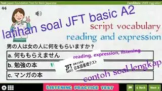 reading, expression, listening for japan foundation test | jft basic a2