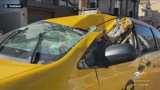 DOB issues violations after man lift hits taxi in Brooklyn