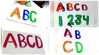 ABCD learning tutorial || how to draw alphabet letters ABCD Step by Step for beginners #abcteaching 