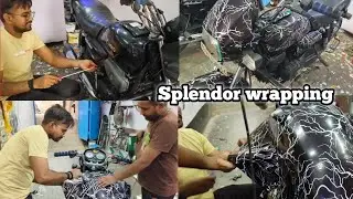 Splendor wrapping |  🔥 Vinyl Sticker White Black Bijali | 2005  Splendor Sticker modify 