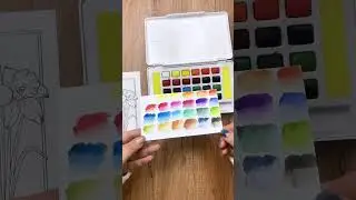 Watercolor pan and embossing powder #art #foryou #watercolor #painting