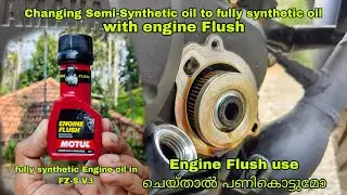 FZ-S V3 Engine Flush | Switching semi synthetic oil to fully synthetic oil in #Fzv3