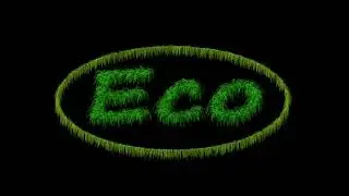 Eco, the inscription is sprouting grass. Alpha channel.