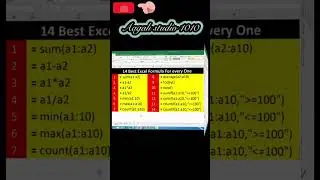 MS Excel 14 best formula with Example | Excel Formulas #MSExcel #formulaic#spreadsheets #linesheets