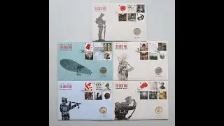 2014 - 2018 The Great War &pound;2 Coin Cover Set - Royal Mail First Day Covers Collection