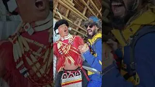 Israeli student learning naga tribe warrior skills at Hornbill festival _2024, kisama, Nagaland